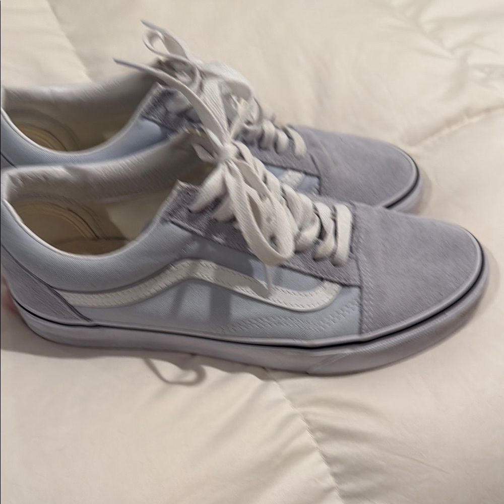 Light Blue and Grey Vans Sneakers - size men’s 8.0/women’s 9.5
